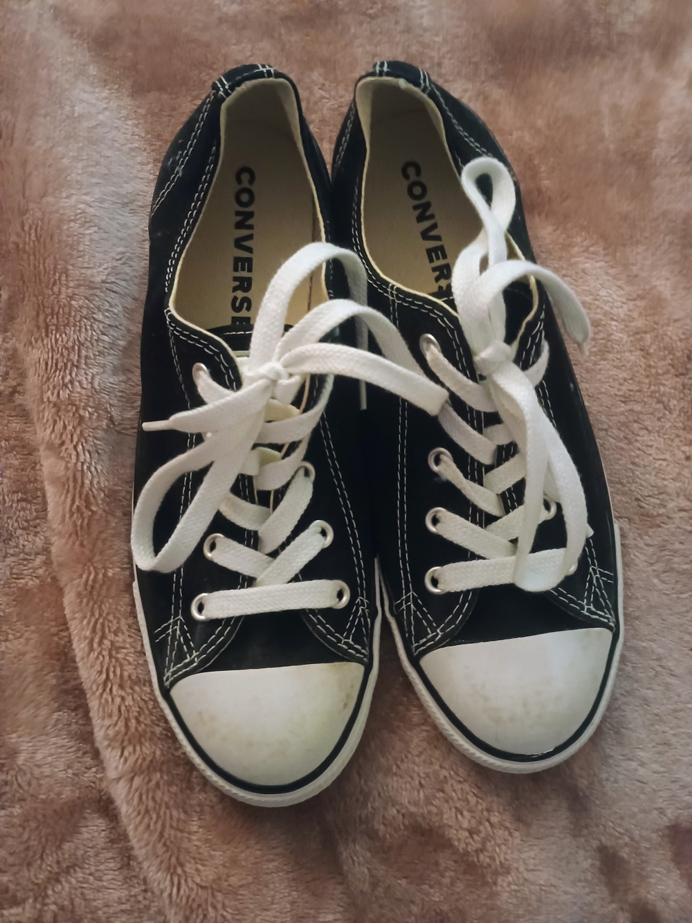 Converse Black Canvas Low-Top Sneakers with White Laces